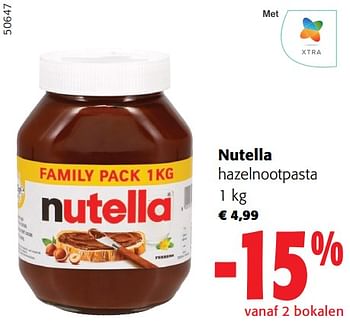 Promoties Nutella hazelnootpasta - Nutella - Geldig van 27/03/2024 tot 09/04/2024 bij Colruyt