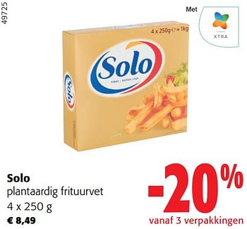 Promoties Solo plantaardig frituurvet - Solo - Geldig van 27/03/2024 tot 09/04/2024 bij Colruyt