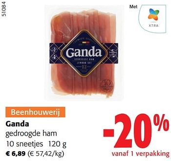 Promoties Ganda gedroogde ham - Ganda - Geldig van 27/03/2024 tot 09/04/2024 bij Colruyt