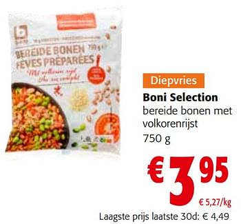 Promoties Boni selection bereide bonen met volkorenrijst - Boni - Geldig van 27/03/2024 tot 09/04/2024 bij Colruyt