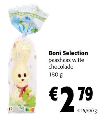 Promoties Boni selection paashaas witte chocolade - Boni - Geldig van 27/03/2024 tot 09/04/2024 bij Colruyt
