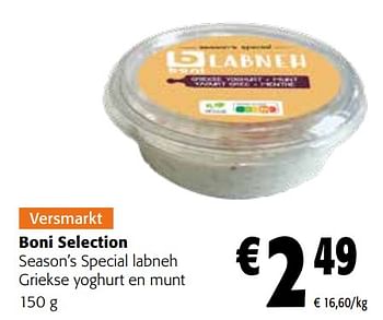 Promoties Boni selection season’s special labneh griekse yoghurt en munt - Boni - Geldig van 27/03/2024 tot 09/04/2024 bij Colruyt