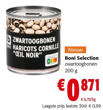 Promoties Boni selection zwartoogbonen - Boni - Geldig van 27/03/2024 tot 09/04/2024 bij Colruyt