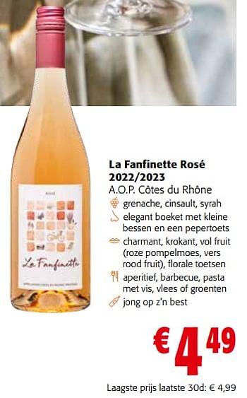 Promoties La fanfinette rosé - Rosé wijnen - Geldig van 27/03/2024 tot 09/04/2024 bij Colruyt