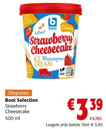 Promoties Boni selection strawberry cheesecake - Boni - Geldig van 27/03/2024 tot 09/04/2024 bij Colruyt