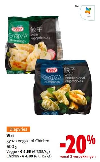 Promoties Vici gyoza veggie of chicken - Vici - Geldig van 27/03/2024 tot 09/04/2024 bij Colruyt