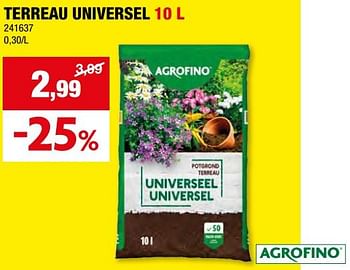 Promotions Terreau universel - Agrofino - Valide de 27/03/2024 à 07/04/2024 chez Hubo