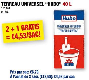 Promotions Terreau universel hubo - Produit maison - Hubo  - Valide de 27/03/2024 à 07/04/2024 chez Hubo