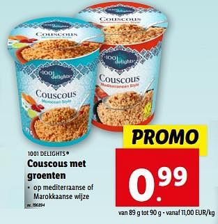 Promoties Couscous met groenten - 1001 Delights - Geldig van 03/04/2024 tot 09/04/2024 bij Lidl