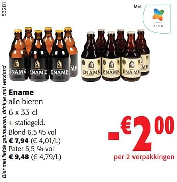 Promoties Ename alle bieren - Ename - Geldig van 27/03/2024 tot 09/04/2024 bij Colruyt