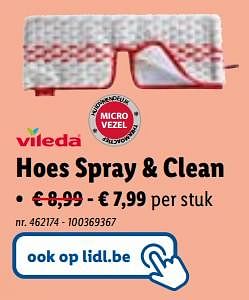 Promoties Hoes spray + clean - Vileda - Geldig van 03/04/2024 tot 09/04/2024 bij Lidl