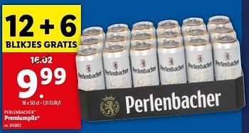 Promoties Premiumpils - Perlenbacher - Geldig van 03/04/2024 tot 09/04/2024 bij Lidl