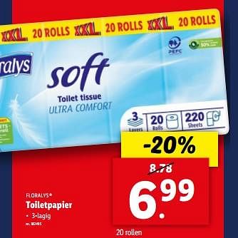 Promoties Toiletpapier - Floralys - Geldig van 03/04/2024 tot 09/04/2024 bij Lidl