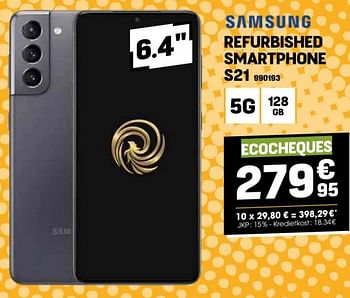 Promoties Samsung refurbished smartphone s21 - Samsung - Geldig van 27/03/2024 tot 02/04/2024 bij Electro Depot