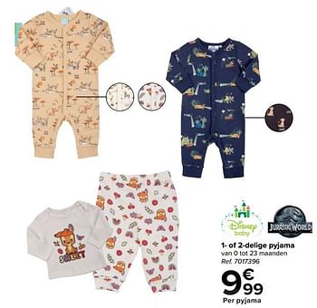 Promotions 1- of 2-delige pyjama - Disney Baby - Valide de 27/03/2024 à 29/04/2024 chez Carrefour