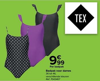 Promotions Badpak voor dames - Tex - Valide de 27/03/2024 à 29/04/2024 chez Carrefour