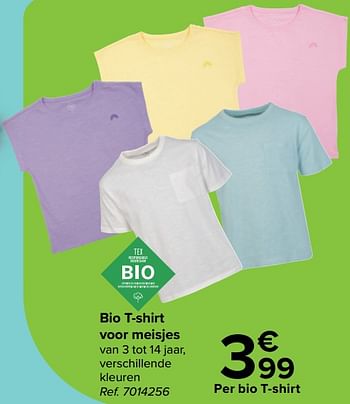 Promotions Bio t-shirt voor meisjes - Tex - Valide de 27/03/2024 à 29/04/2024 chez Carrefour