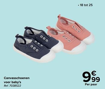 Promotions Canvas schoenen voor baby`s - Produit maison - Carrefour  - Valide de 27/03/2024 à 29/04/2024 chez Carrefour