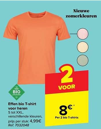 Promotions Effen bio t-shirt voor heren - Tex - Valide de 27/03/2024 à 29/04/2024 chez Carrefour