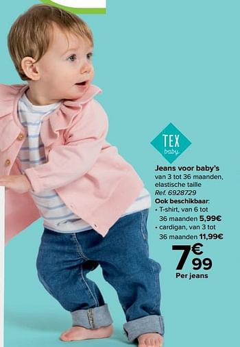 Promoties Jeans voor baby`s - Tex Baby - Geldig van 27/03/2024 tot 29/04/2024 bij Carrefour