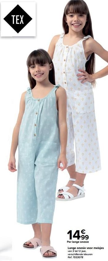 Promoties Lange onesie voor meisjes - Tex - Geldig van 27/03/2024 tot 29/04/2024 bij Carrefour