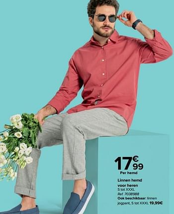 Promotions Linnen hemd voor heren - Produit maison - Carrefour  - Valide de 27/03/2024 à 29/04/2024 chez Carrefour