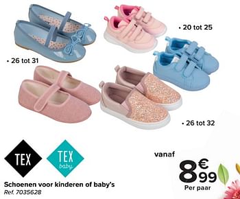 Promotions Schoenen voor kinderen of baby`s - Tex Baby - Valide de 27/03/2024 à 29/04/2024 chez Carrefour