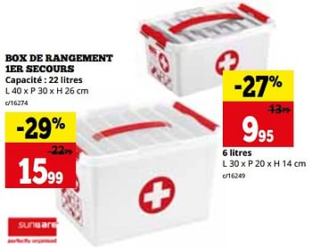 Promoties Box de rangement 1er secours - Sunware - Geldig van 01/04/2024 tot 28/04/2024 bij Dema