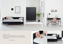 Modular zwart bureau met 3 laden
