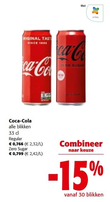 Promoties Coca-cola alle blikken - Coca Cola - Geldig van 27/03/2024 tot 09/04/2024 bij Colruyt
