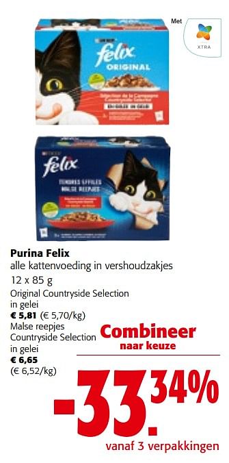 Promoties Purina felix alle kattenvoeding in vershoudzakjes - Purina - Geldig van 27/03/2024 tot 09/04/2024 bij Colruyt