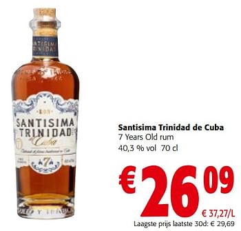 Promoties Santisima trinidad de cuba 7 years old rum - Santisima Trinidad de Cuba - Geldig van 27/03/2024 tot 09/04/2024 bij Colruyt