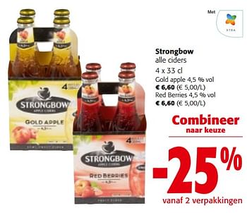 Promoties Strongbow alle ciders - Strongbow - Geldig van 27/03/2024 tot 09/04/2024 bij Colruyt