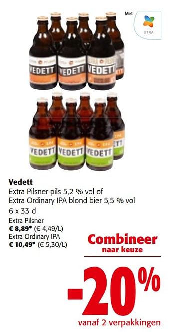 Promotions Vedett extra pilsner pils of extra ordinary ipa blond bier - Vedett - Valide de 27/03/2024 à 09/04/2024 chez Colruyt
