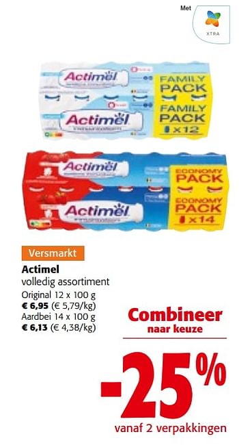 Promoties Actimel volledig assortiment - Danone - Geldig van 27/03/2024 tot 09/04/2024 bij Colruyt
