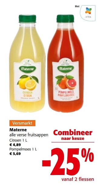 Promoties Materne alle verse fruitsappen - Materne - Geldig van 27/03/2024 tot 09/04/2024 bij Colruyt