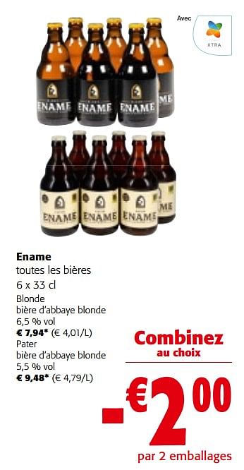 Promotions Ename toutes les bières - Ename - Valide de 27/03/2024 à 09/04/2024 chez Colruyt