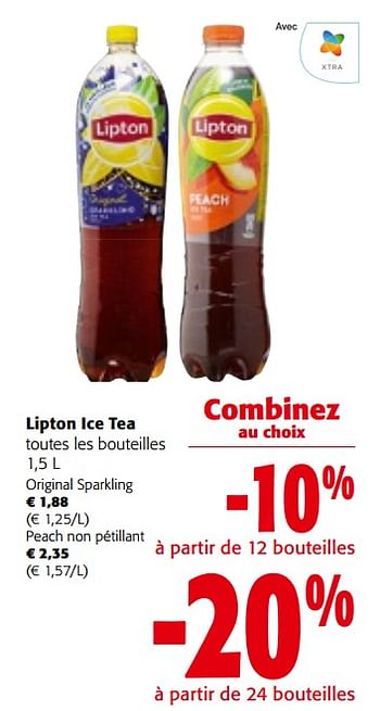 Promotions Lipton ice tea toutes les bouteilles - Lipton - Valide de 27/03/2024 à 09/04/2024 chez Colruyt