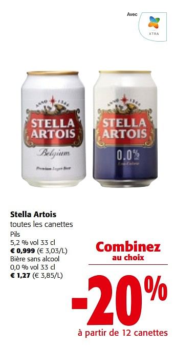 Promotions Stella artois toutes les canettes pils - Stella Artois - Valide de 27/03/2024 à 09/04/2024 chez Colruyt
