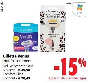 Promotions Gillette venus tout l’assortiment - Gillette - Valide de 27/03/2024 à 09/04/2024 chez Colruyt