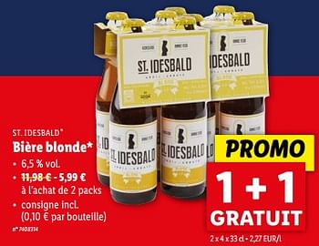 Promotions Bière blonde - St. Idesbald - Valide de 03/04/2024 à 09/04/2024 chez Lidl