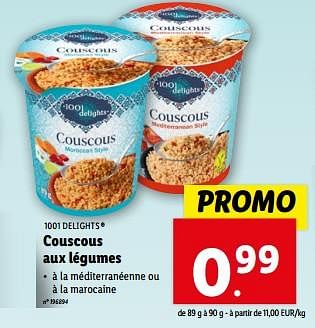 Promotions Couscous aux légumes - 1001 Delights - Valide de 03/04/2024 à 09/04/2024 chez Lidl