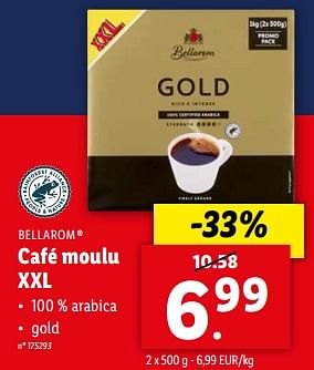 Promotions Café moulu xxl - Bellarom - Valide de 03/04/2024 à 09/04/2024 chez Lidl