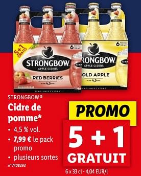 Promotions Cidre de pomme - Strongbow - Valide de 03/04/2024 à 09/04/2024 chez Lidl