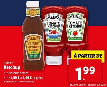 Promotions Ketchup - Heinz - Valide de 03/04/2024 à 09/04/2024 chez Lidl