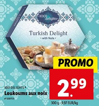 Promotions Loukoums aux noix - 1001 Delights - Valide de 03/04/2024 à 09/04/2024 chez Lidl