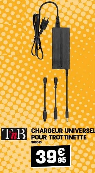 Promotions Chargeur universel pour trottinette - TnB - Valide de 27/03/2024 à 02/04/2024 chez Electro Depot