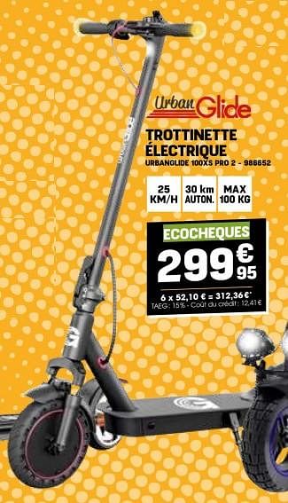 Promotions Trottinette électrique urbanglide 100xs pro 2 - Urbanglide - Valide de 27/03/2024 à 02/04/2024 chez Electro Depot