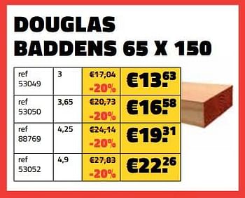 Promoties Douglas baddens - Douglas - Geldig van 01/04/2024 tot 30/04/2024 bij Bouwcenter Frans Vlaeminck