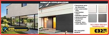Promotions Dumaclin gevelbekleding - DumaClin - Valide de 01/04/2024 à 30/04/2024 chez Bouwcenter Frans Vlaeminck